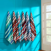 4 Piece Cotton Rope Textured Striped Oversized Beach Towel Set